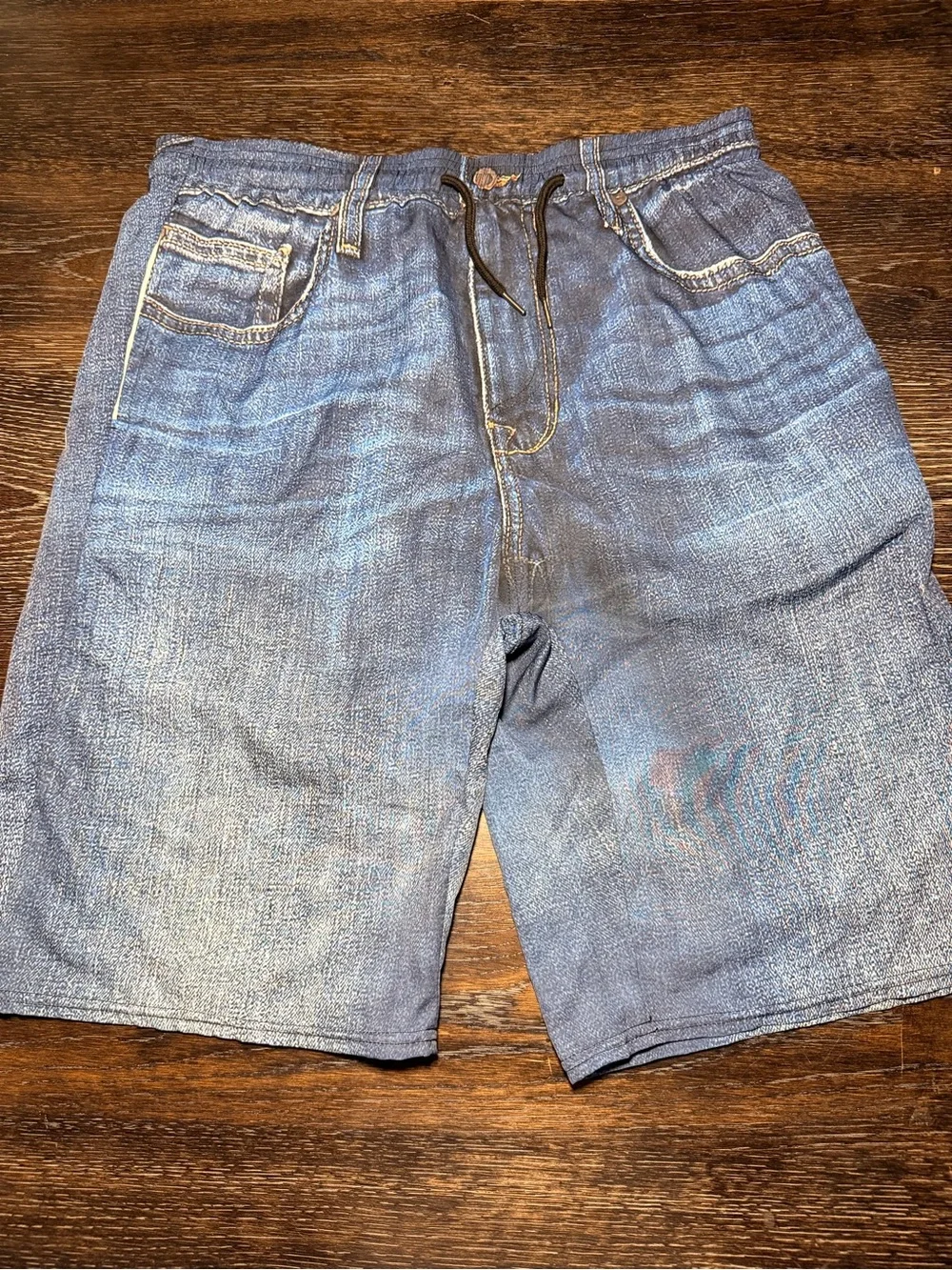 Jorts Jean shorts screen print swim suit